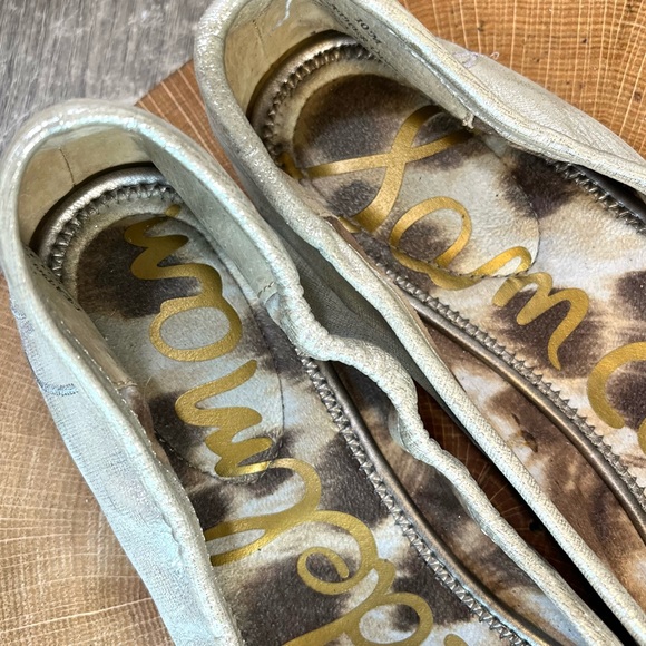 *Sam Edelman | Silver Metallic Leather Lined Felicia Ballet Flats Size 10 - Picture 7 of 13